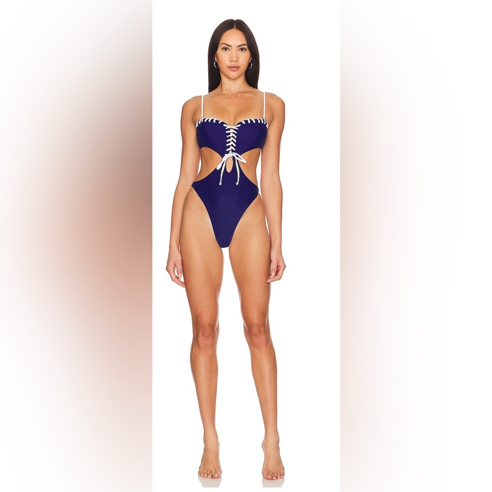 Deep sea one piece in purple and white